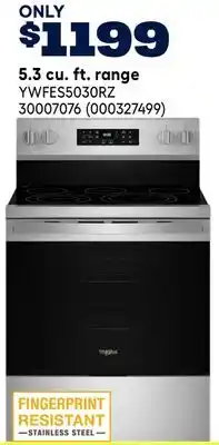RONA Whirlpool 5.3 cu. ft. range offer