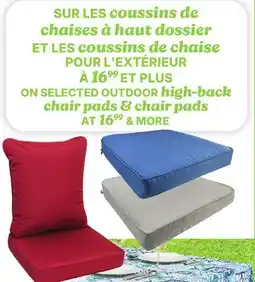 Rossy ON SELECTED OUTDOOR high-back chair pads & chair pads offer