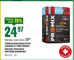 BMR TERREAU BIOLOGIQUE POUR LÉGUMES ET FINES HERBES offer