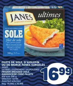 Marché Bonichoix JANES FROZEN BREADED SOLE, HADDOCKOR CODE FILLETS offer