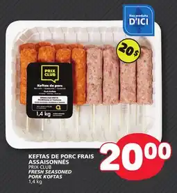 Marché Bonichoix PRIX CLUB FRESH SEASONED PORK KOFTAS offer