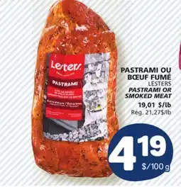 Marché Bonichoix LESTERS PASTRAMI OR SMOKED MEAT offer