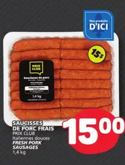 Marché Bonichoix Prix Club FRESH PORK SAUSAGES offer