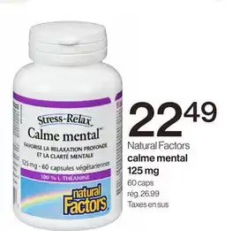 Avril Natural Factors calme mental 125 mg offer