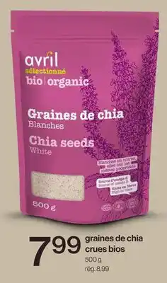 Avril graines de chia crues bios offer