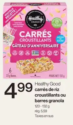 Avril Healthy Good carrés de riz croustillants ou barres granola offer