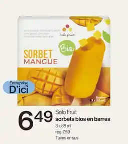 Avril Sorbets bios en barres offer