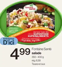 Avril Fontaine Santé salade offer