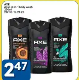 Rossy AXE Asst. 3-in-1 body wash offer