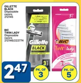 Rossy GILLETTE BLACK Disposable razors offer