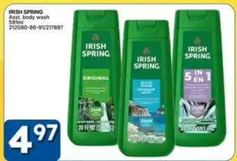 Rossy IRISH SPRING Asst. body wash offer
