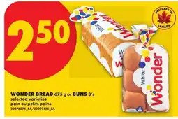 No Frills WONDER BREAD, 675 G OR BUNS, 8'S offer
