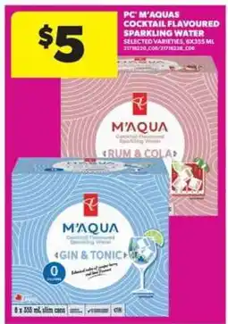 Real Canadian Superstore PC M'AQUAS Cocktail Flavoured Sparkling Water offer