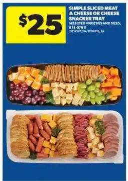 Real Canadian Superstore Simple Sliced Meat & Cheese or Cheese Snacker Tray offer
