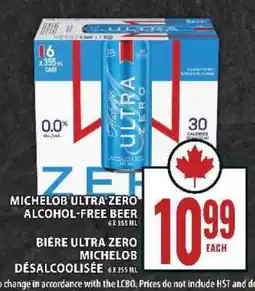 Food Basics Michelob Ultra Zero Alcohol-Free Beer offer