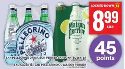 Food Basics San Pellegrino or Maison Perrier Carbonated Water offer