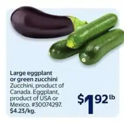Walmart Large Eggplant or Green Zucchini offer