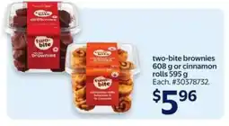 Walmart two-bite Brownies or Cinnamon Rolls offer