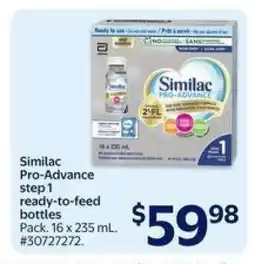 Walmart Similac Pro-Advance Step 1 Ready-to-Feed Bottles offer