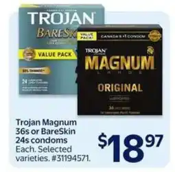 Walmart Trojan Magnum 36s or BareSkin 24s condoms offer