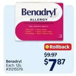 Walmart Benadryl Allergy offer
