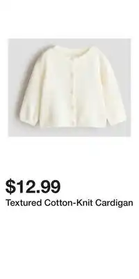 H&M Textured Cotton-Knit Cardigan offer