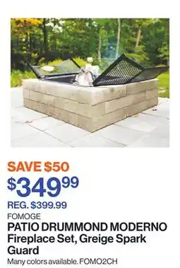 Patrick Morin MODERNO Fireplace Set, Greige Spark Guard offer
