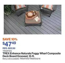 Patrick Morin Enhance Naturals Foggy Wharf Composite Deck Board Grooved, 12-ft offer