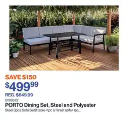 Patrick Morin PORTO Dining Set, Steel and Polyester offer