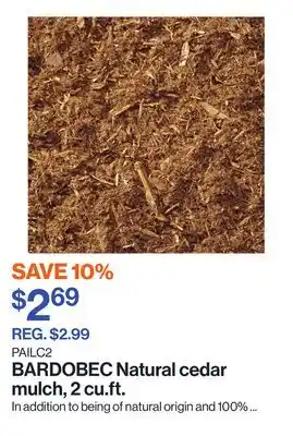 Patrick Morin Natural cedar mulch, 2 cu.ft offer