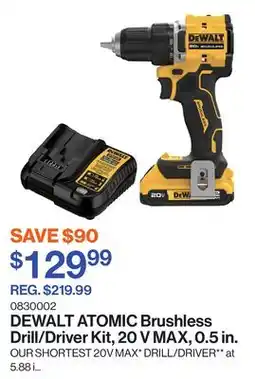 Patrick Morin ATOMIC Brushless Drill/Driver Kit, 20 V MAX, 0.5 in offer