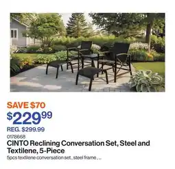 Patrick Morin CINTO Reclining Conversation Set, Steel and Textilene, 5-Piece offer