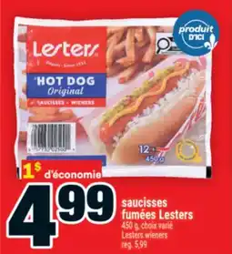 Super C SAUCISSES FUMÉES LESTERS | LESTERS WIENERS offer
