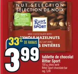 Marché Adonis TABLETTE DE CHOCOLAT RITTER SPORT │ RITTER SPORT CHOCOLATE BAR offer