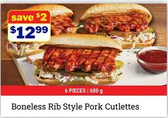 M & M Food Market Boneless Rib Style Pork Cutlettes offer