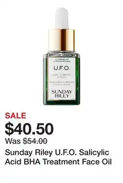 Sephora Sunday Riley U.F.O. Salicylic Acid BHA Treatment Face Oil offer