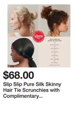Sephora Slip Slip Pure Silk Skinny Hair Tie Scrunchies with Complimentary Pouch in Hair On Point offer