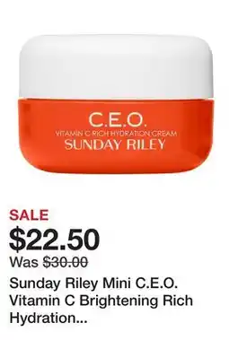 Sephora Sunday Riley Mini C.E.O. Vitamin C Brightening Rich Hydration Moisturizer offer