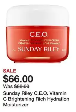 Sephora Sunday Riley C.E.O. Vitamin C Brightening Rich Hydration Moisturizer offer