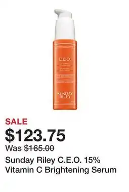 Sephora Sunday Riley C.E.O. 15% Vitamin C Brightening Serum offer