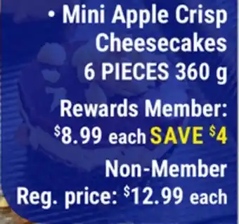M & M Food Market Mini Apple Crisp Cheesecakes offer