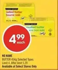 Shoppers Drug Mart No name butter offer