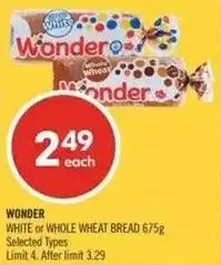 Shoppers Drug Mart Wonder white or whole wheat bread offer