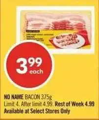 Shoppers Drug Mart No name bacon offer
