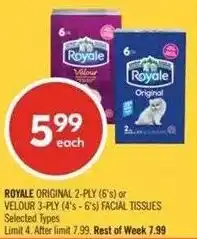 Shoppers Drug Mart Royale original 2-ply or velour offer