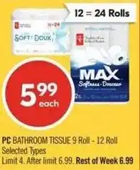 Shoppers Drug Mart PC bathroom tissue offer