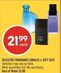 Shoppers Drug Mart Selected fragrance singles or gift sets offer