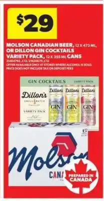 Real Canadian Superstore Molson Canadian Beer or Dillon Gin Cocktails Variety Pack offer
