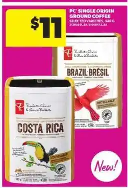 Real Canadian Superstore PC Single Origin Ground Coffee offer