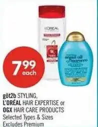 Shoppers Drug Mart göt2b styling, l'oréal hair expertise or ogx hair care products offer